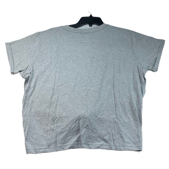 DKNY Shirt Womens Size Large Gray Short Sleeve Front Twisted Knot Sport New - Picture 2 of 7